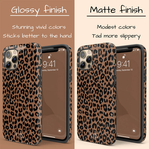 Chocolate Leopard Custom Initials iPhone Case